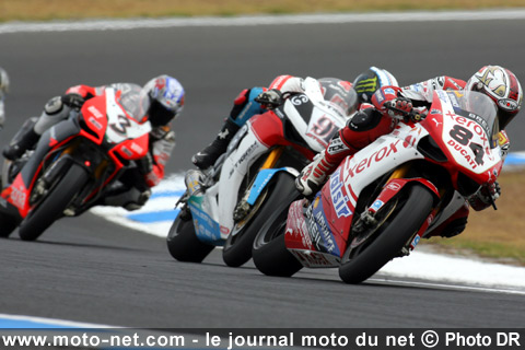 Fabrizio, Haslam et Biaggi - Mondial Superbike Australie 2009 : Haga prend les rênes du championnat !