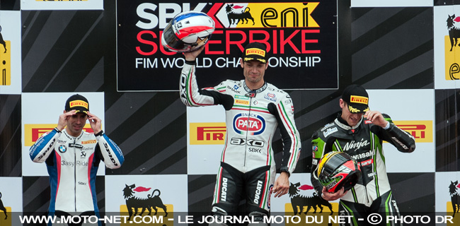 Melandri 2ème, Guintoli 1er et Sykes 3ème - WSBK France (14 sur 14) : Vidéos, déclarations et analyse du SBK à Magny-Cours