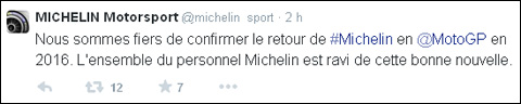 Michelin reprend la main en MotoGP à partir de 2016