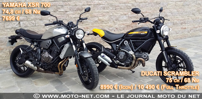En direct du duel Ducati Scrambler Vs Yamaha XSR700 : sexy rétro !