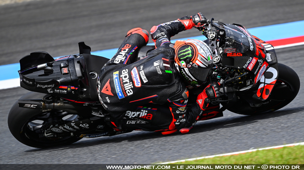 Bezzecchi domine la première journée du GP du Japon

Le pilote officiel Aprilia Marco Bezzecchi clôt le premier jour du Grand Prix du Japon avec le meilleur temps devant Pedro Acosta et Marc Marquez. Les français Fabio Quartararo (8ème) et Johann Zarco (10ème) accèdent directement aux qualifications QP2. 
