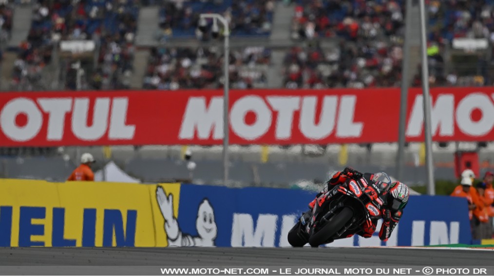 Résultats et classements MotoGP du Grand Prix de Valence 2025

Aprilia termine en beauté la saison MotoGP 2025 avec un doublé de son officiel Marco Bezzecchi devant Raul Fernandez sur la RS-GP Trackhouse à la finale à Valence ! Fabio DiGiannantonio, premier Ducati, verrouille son 4ème podium devant la KTM de Pedro Acosta et le débutant Fermin Aldeguer, 8ème au général devant Fabio Quartararo qui est parti à la faute. Johann Zarco, sanctionné pour avoir fait tomber le malheureux Bagnaia, finit 12ème en course et au général. 
