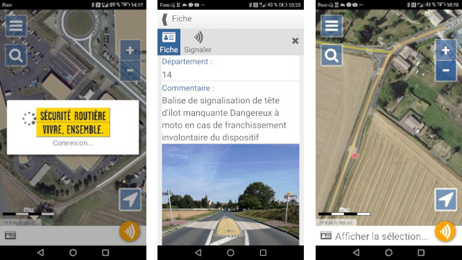 Signaler une infrastructure dangereuse pour les motards avec l'application MR2RM