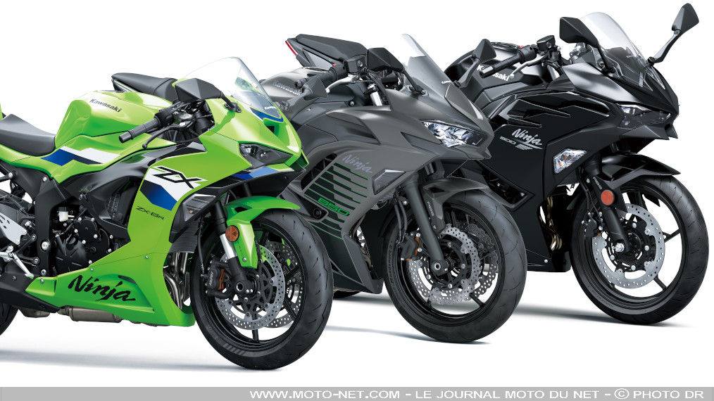 Les motos Ninja de Kawasaki changent de tenues pour 2026

Vert teinté de rouge en 2024, vert orné de jaune en 2025… Pour 2026, les motos sportives de Kawasaki passent au vert nuancé de bleu ! Les radicales ZX-6R 636 et la ZX-4RR, les plus sages Ninja 650, 500 standard et SE se parent aussi de gris et noir furtifs. Découverte sur Moto-Net.Com.

