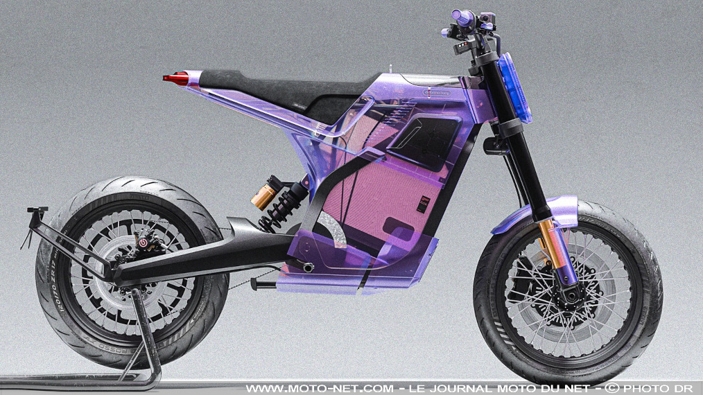 Une moto électrique DAB translucide comme la Nintendo N64… et les Buell !