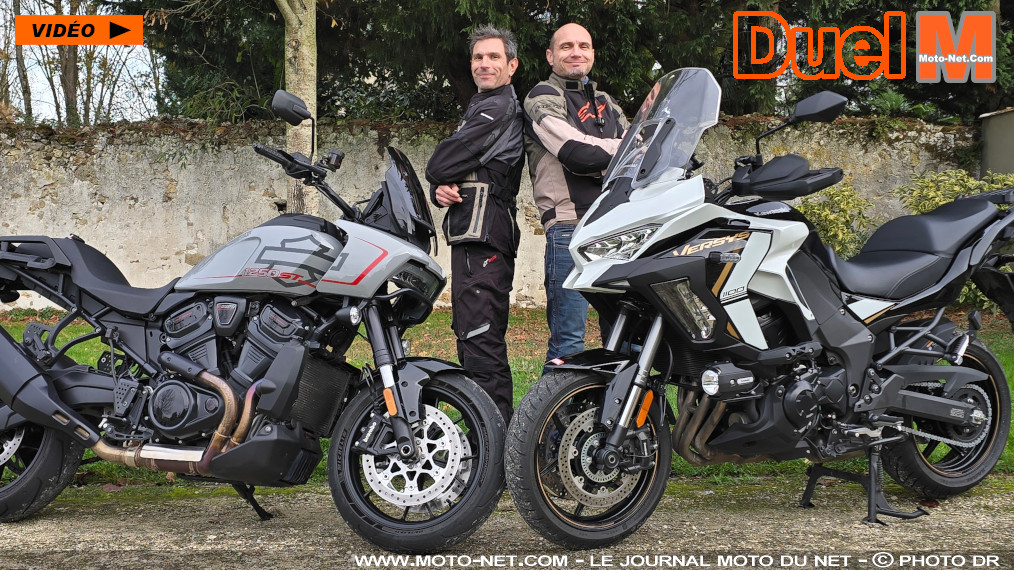 Duel Pan America 1250 ST Vs Versys 1100 SE : maxitrails 17 pouces

Moto-Net.Com oppose deux grosses nouveautés 2025 dans son nouveau face à face. Deux gros coups de coeur aussi : Alex avait été charmé par la première Pan America et Matt a toujours adoré la polyvalente Versys 1000. Or cette année, Harley-Davidson propose une Pan America ST et Kawasaki une Versys 1100, au même prix ou presque. Duel !
