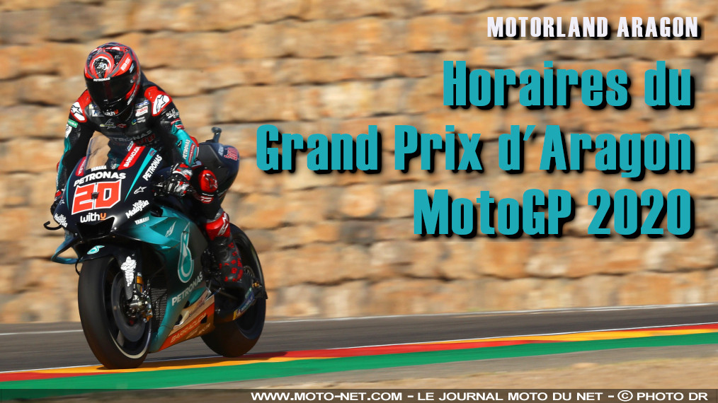 Horaires et objectifs du GP d'Aragon MotoGP 2020