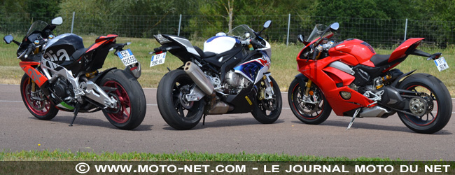  Comparatif Superbike 2018 : Aprilia RSV4 RF Vs BMW S1000RR Vs Ducati Panigale V4 S