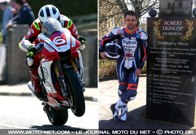  Deuil : William Dunlop s'est tué samedi pendant la Skerries 100