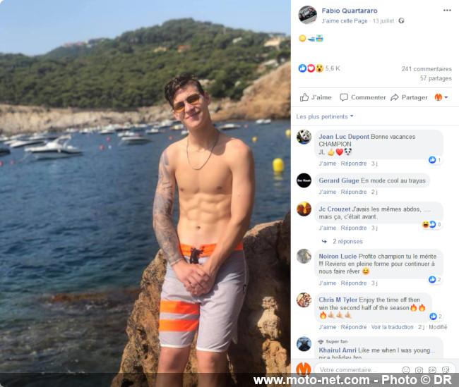 Eté 2019 : les vacances des pilotes MotoGP