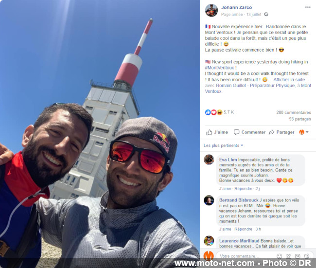 Eté 2019 : les vacances des pilotes MotoGP