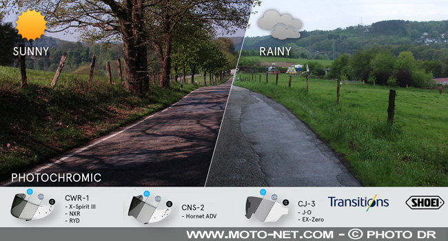  Essai de l'écran photochromique Shoei sur le casque intégral NXR 