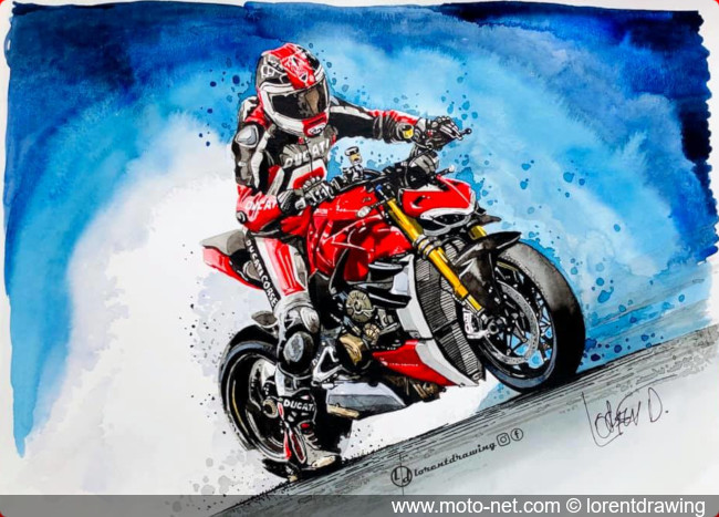 Aquarelles moto LorentDrawing
