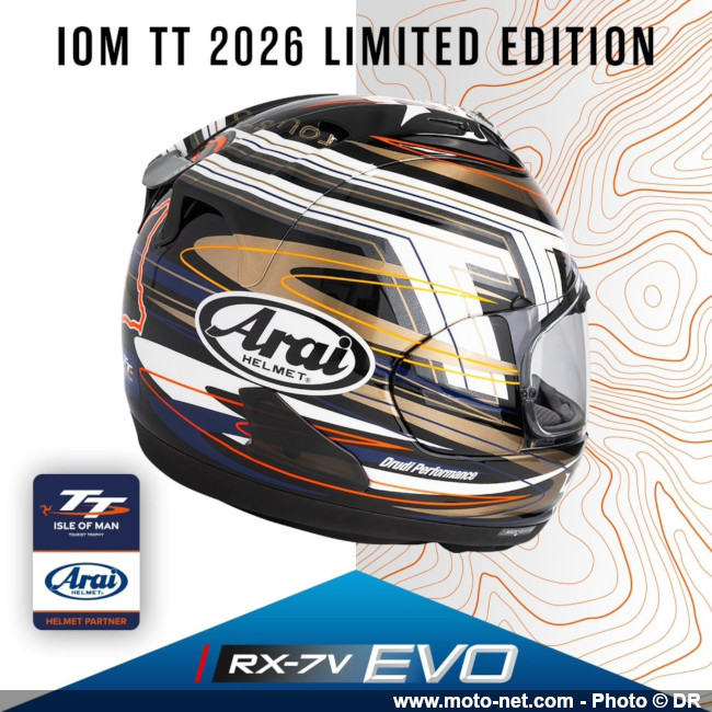 Arai révèle son casque moto RX-7V EVO Tourist Trophy 2026 