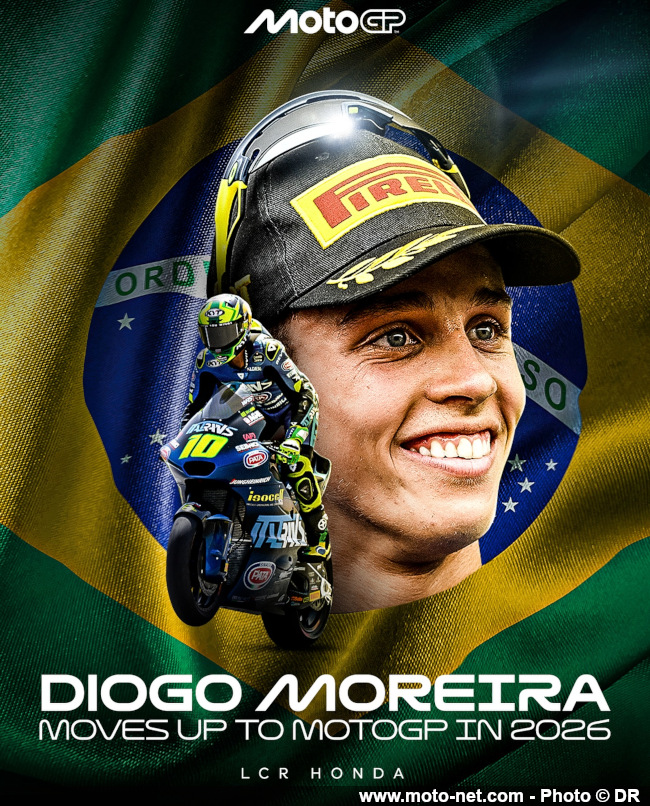 Le brésilien n°10 Diogo Moreira monte en MotoGP chez Honda LCR 