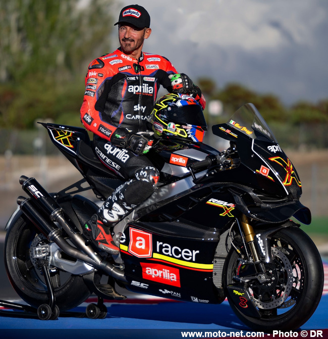 Aprilia et Biaggi se lâchent avec leur moto sportive RSV4 X ex3ma