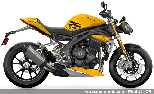 Quelques Speed Triple RR Breitling et plein de coloris 2025 chez Triumph 
