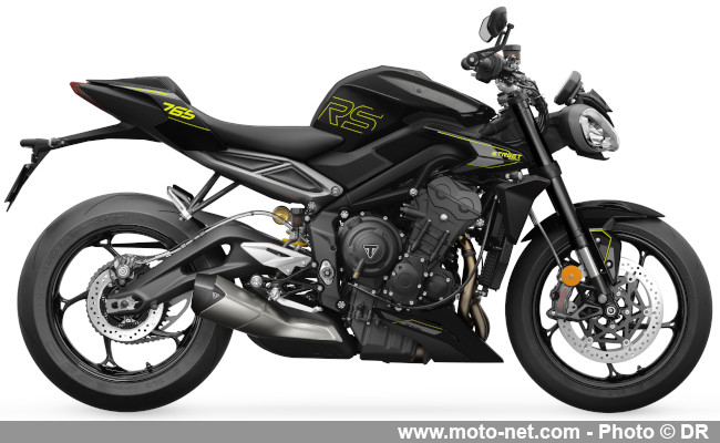 Quelques Speed Triple RR Breitling et plein de coloris 2025 chez Triumph 