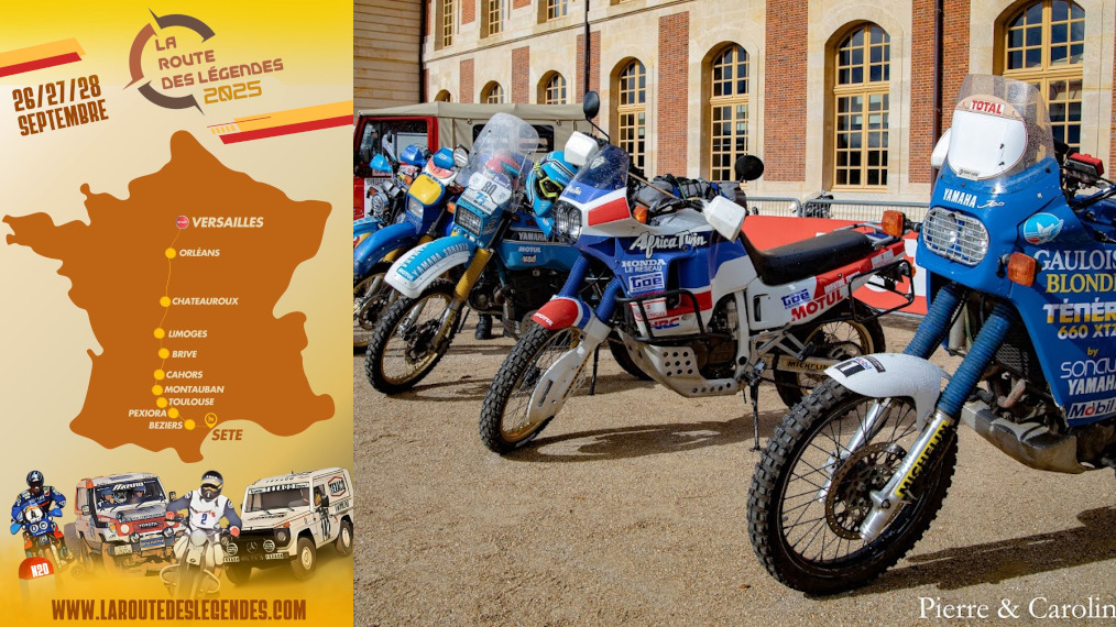 La route des Légendes 2025 : la Dakarmania est de retour !

Les 26, 27 et 28 septembre 2025, un vibrant et vivant hommage sera rendu au Dakar des années 80, ainsi qu'à ses pilotes d’exceptions tels qu'Hubert Auriol ou René Metge. Pour cette seconde édition, pas moins de 150 autos et motos prendront le départ ce vendredi à Versailles, direction la ville de Sète via la RN20.
