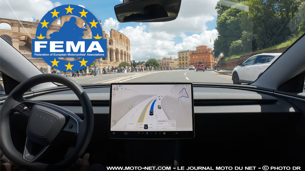 Les motards d'Europe bientôt exp(l)osés aux Tesla autonomes ?